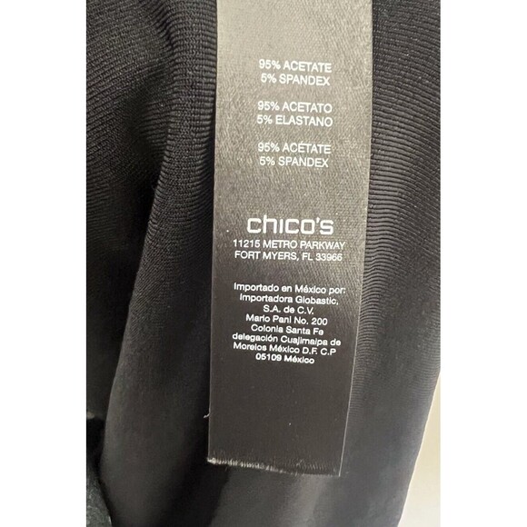 Chico's Travelers Dress Women's 2 Large Black Leopard Slinky Stretch Comfort - Picture 7 of 7